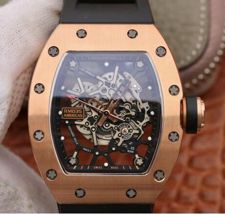 Richard Mille RM035 American bull rose gold replica watches sale
